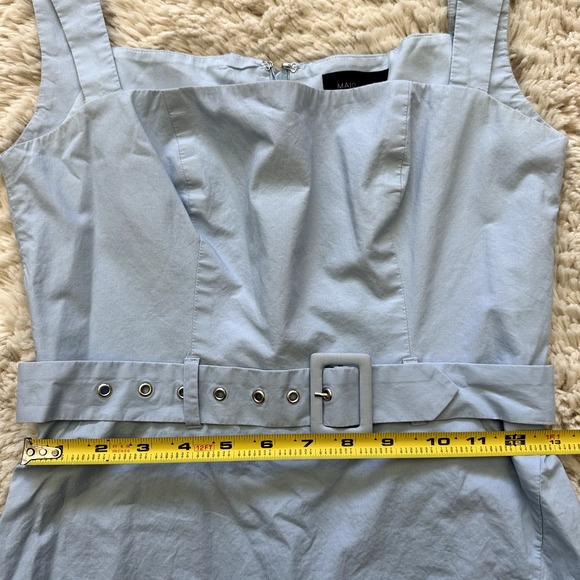Majorelle- Carolyn Light Blue Belted Mini Dress With Slit Size Small - Picture 7 of 11